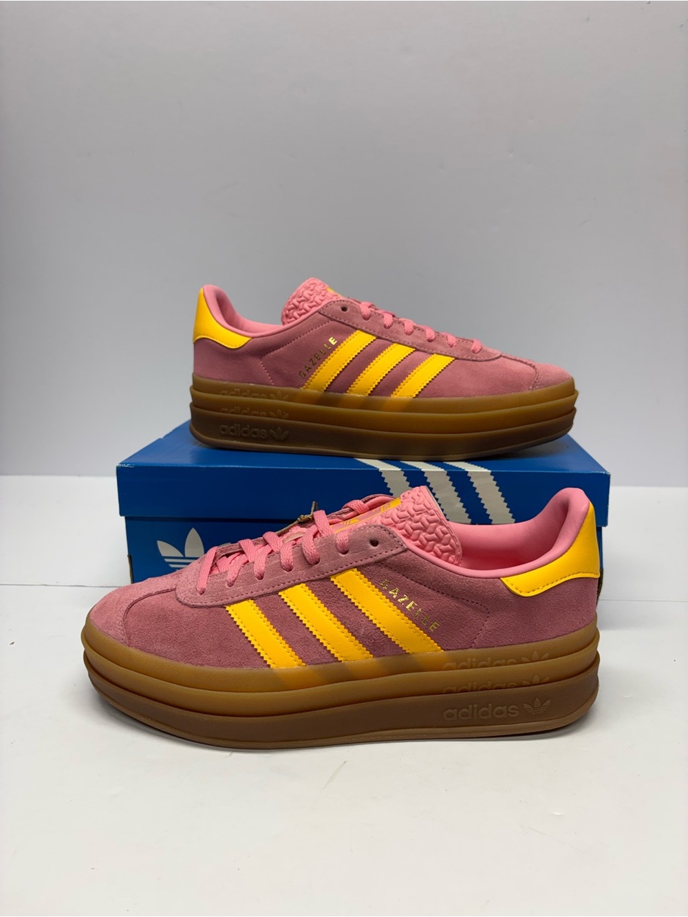 adidas Pink and Yellow Platform Sneakers for Women